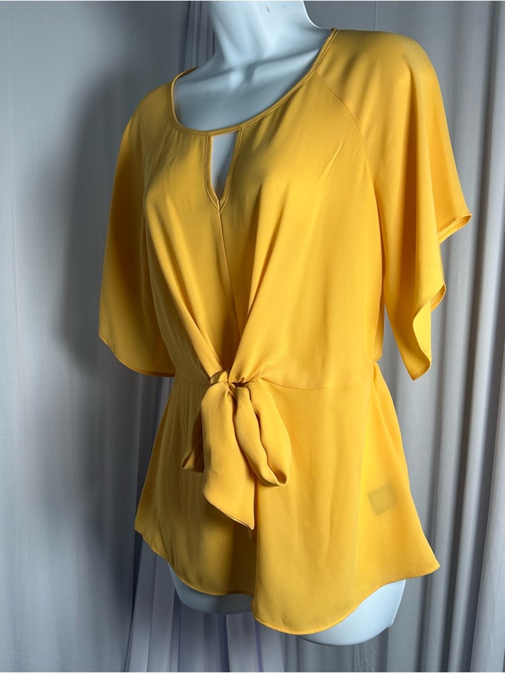 BOLD elements Sunshine Yellow Tie-Front Blouse